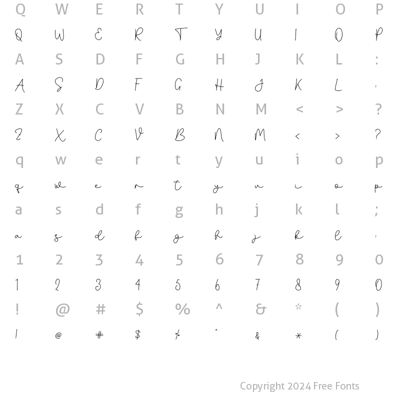 Character Map of Salminah Regular