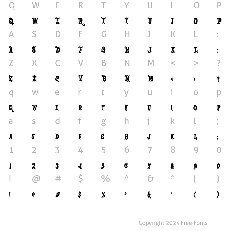 Character Map of Salmon Regular