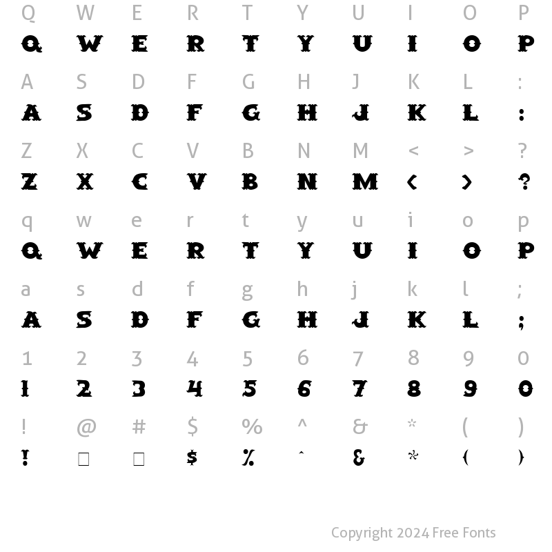 Character Map of SaloonExt Regular