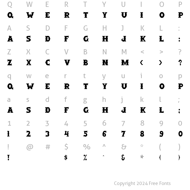 Character Map of SaloonExt Th Regular