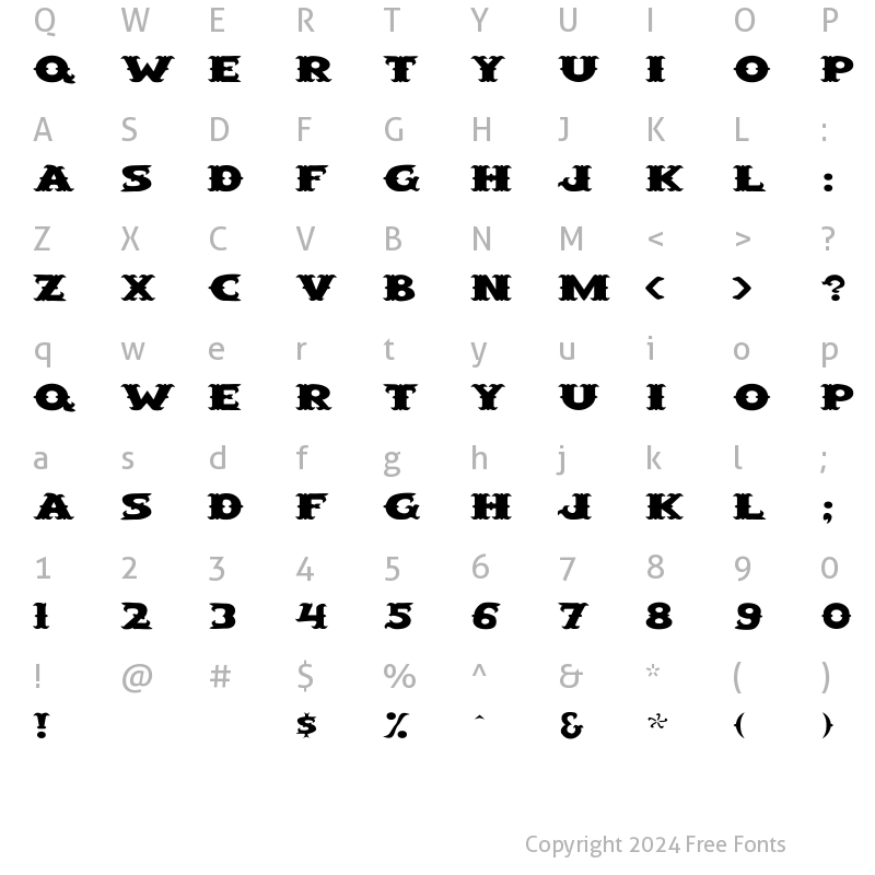 Character Map of SaloonExt Wd Regular