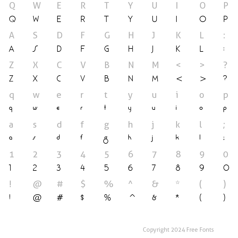 Character Map of Salsa Mangos BTN Lt Regular