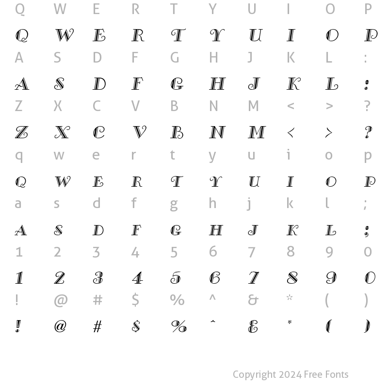 Character Map of SaltbushExpert Oblique