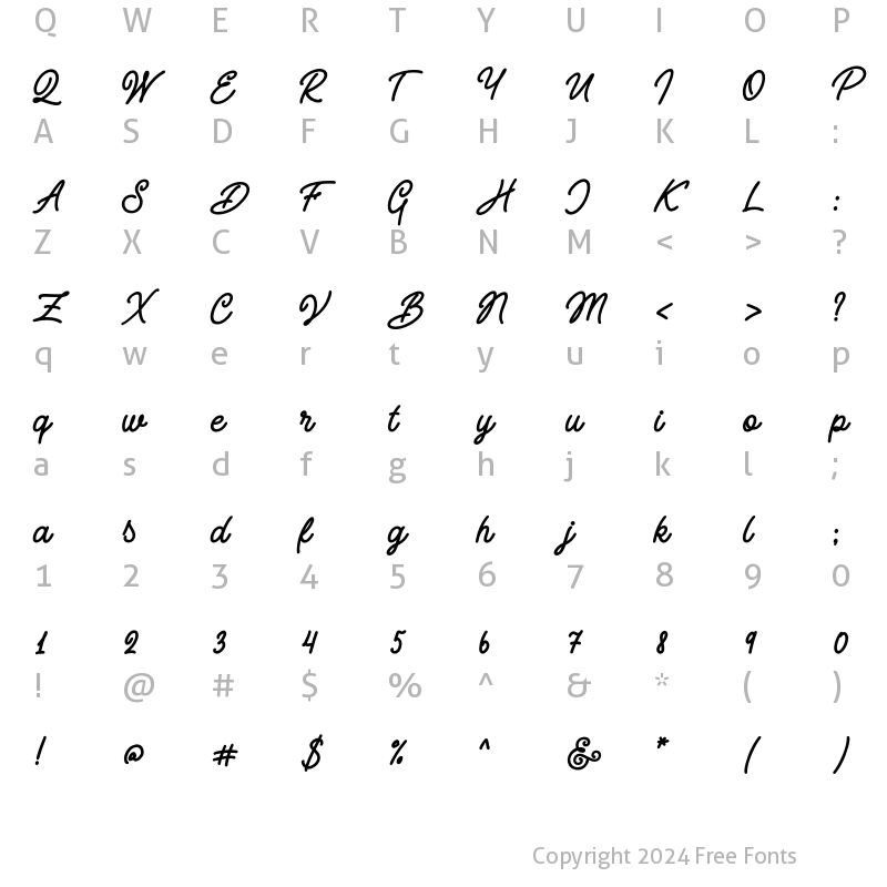 Character Map of Salted Butter Bold