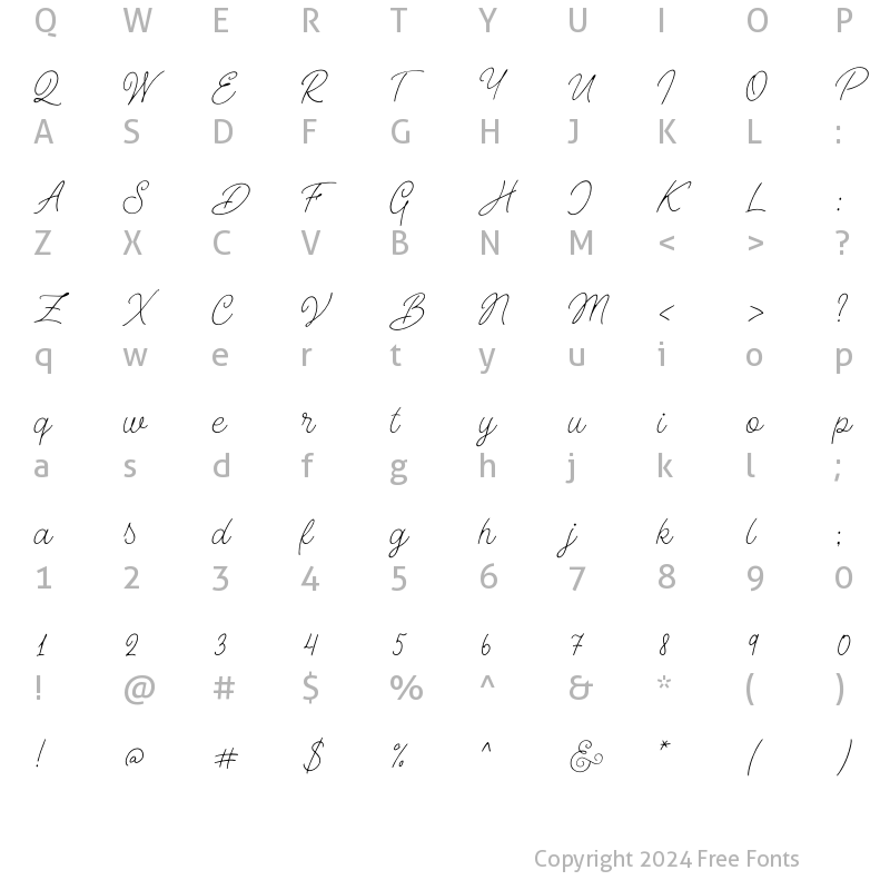 Character Map of Salted Butter Light