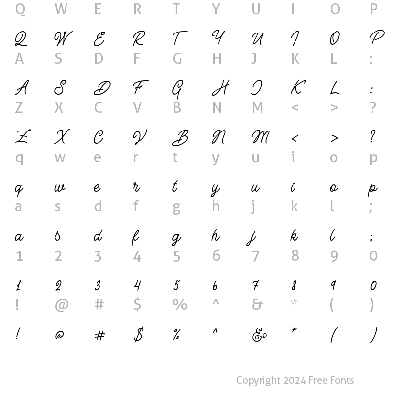 Character Map of Salted Butter Regular