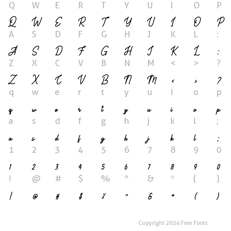 Character Map of Saltillo Regular