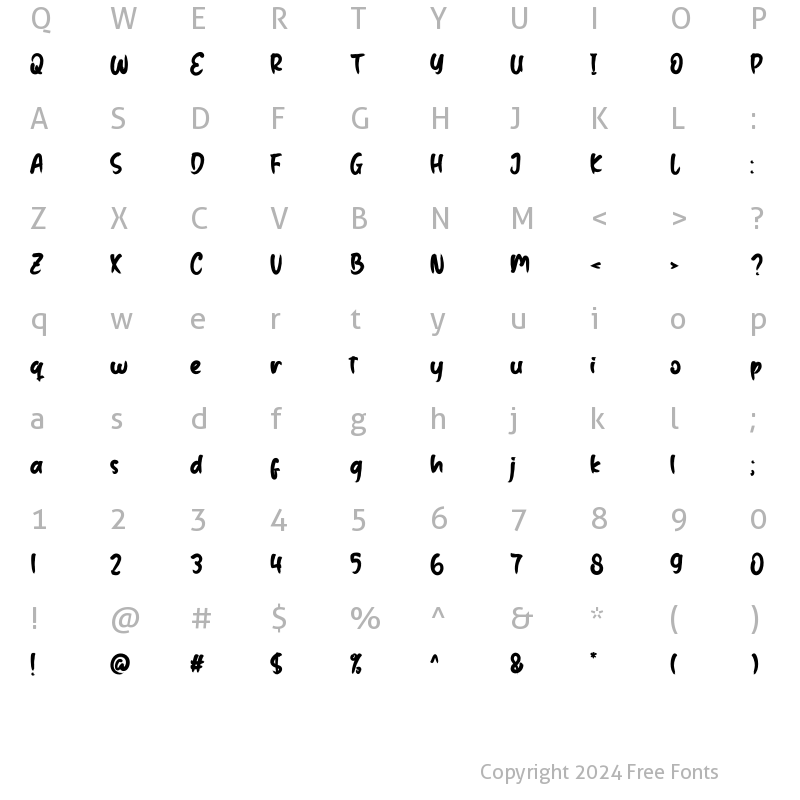 Character Map of Salting Regular