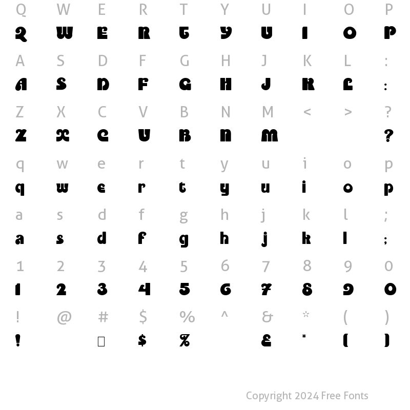 Character Map of Saltire Normal