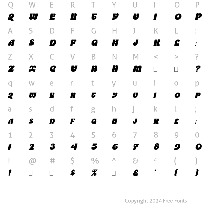 Character Map of SaltireCaps Oblique