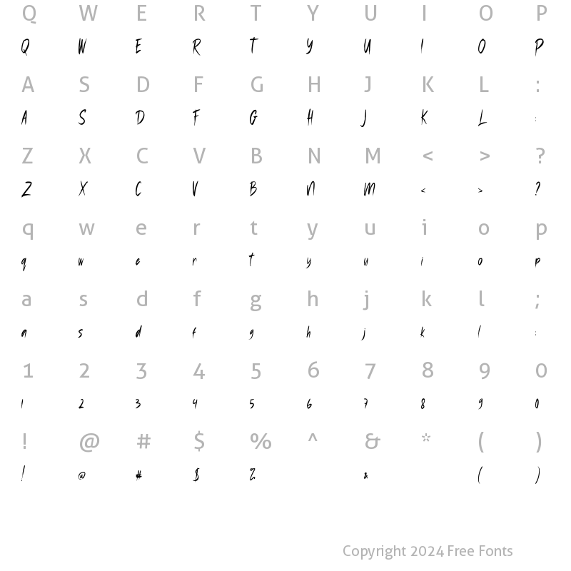 Character Map of Salttoo Regular