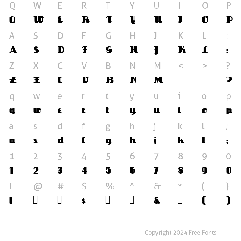 Character Map of Salute Heavy