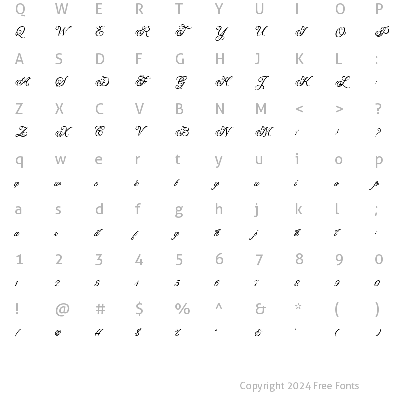 Character Map of Salvators Regular