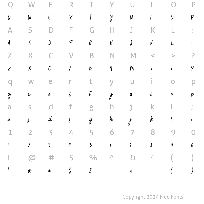 Character Map of Salyat Regular