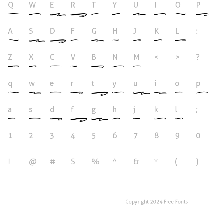 Character Map of Samanthy Swashes