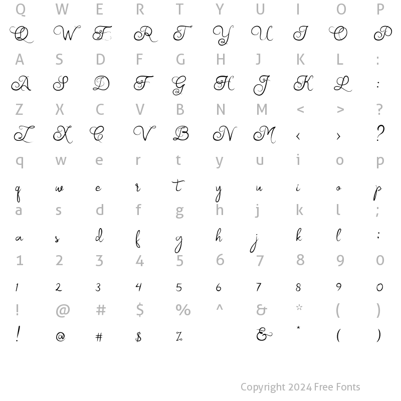 Character Map of Samball Handwritten Regular