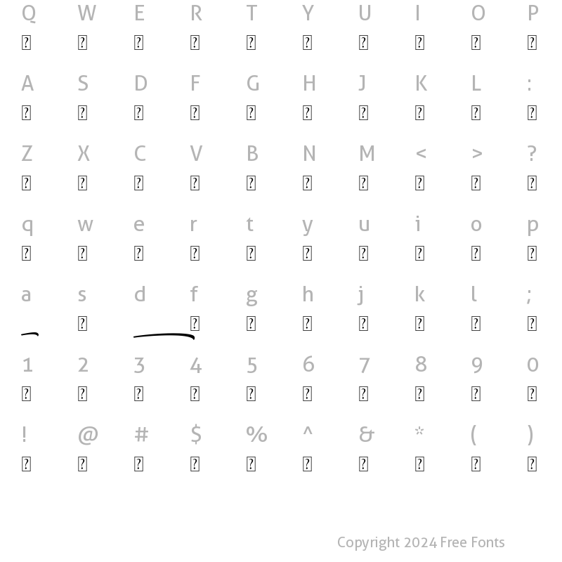 Character Map of Samble Tracie_Swash Regular