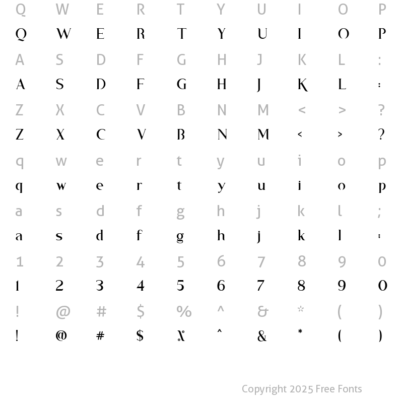 Character Map of Sambosa Regular