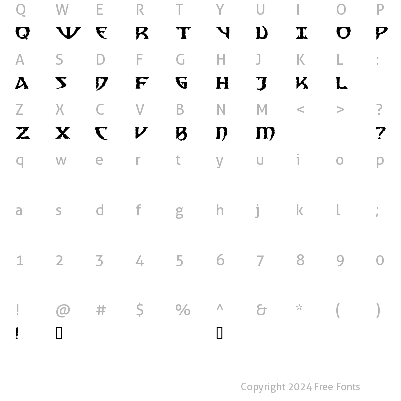 Character Map of Samedi Demo Regular