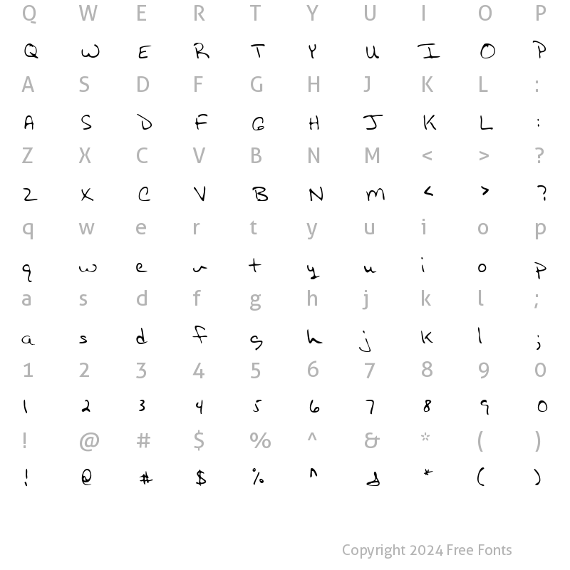 Character Map of SammysHand Regular