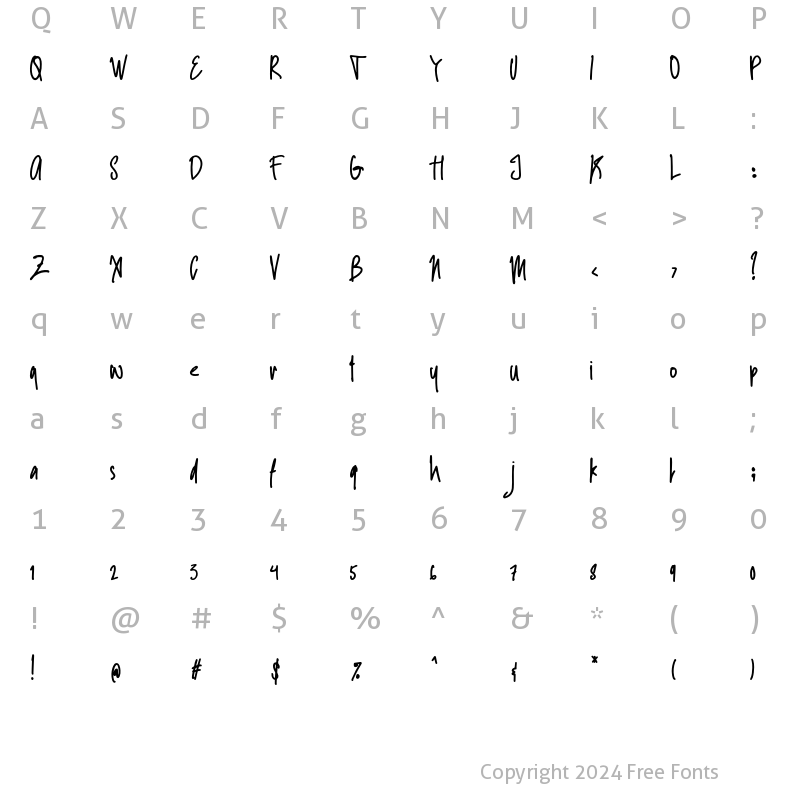 Character Map of Samotty Regular