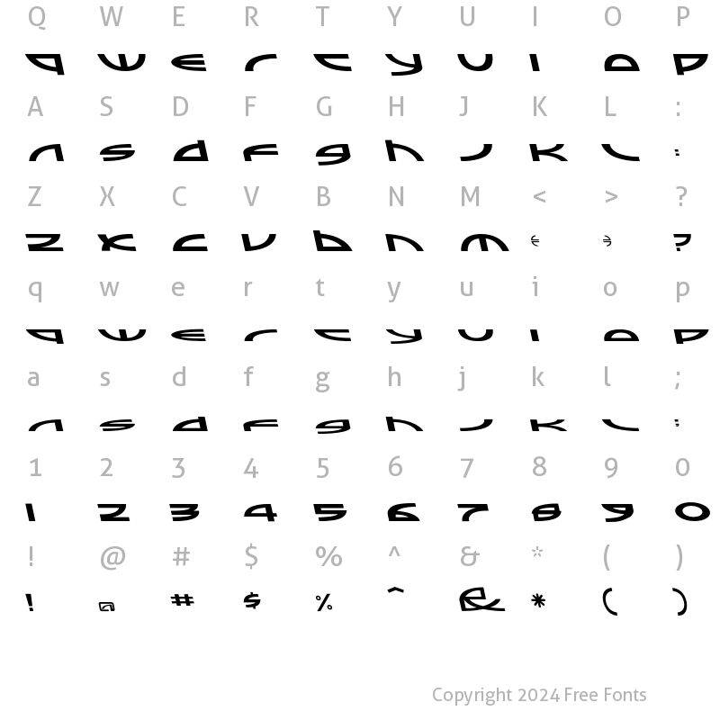 Character Map of Sampler A- Italic