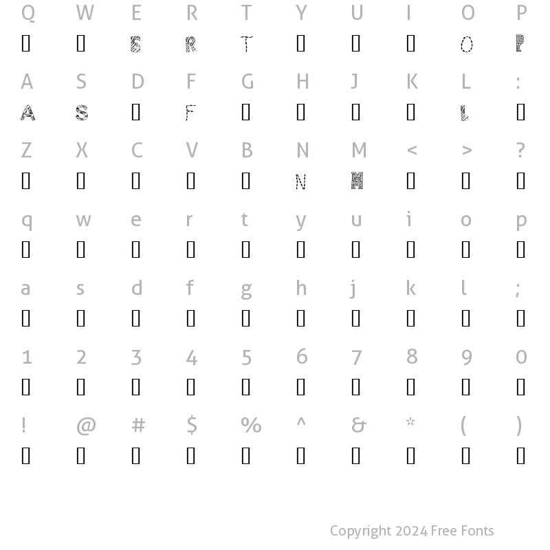 Character Map of sampler number 1 Regular