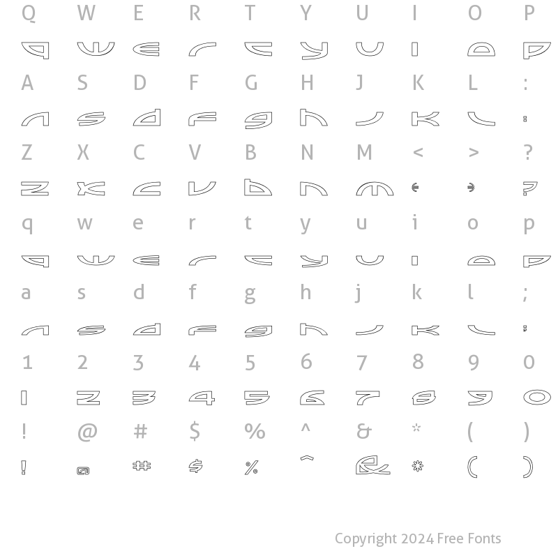 Character Map of Sampler Outline Regular