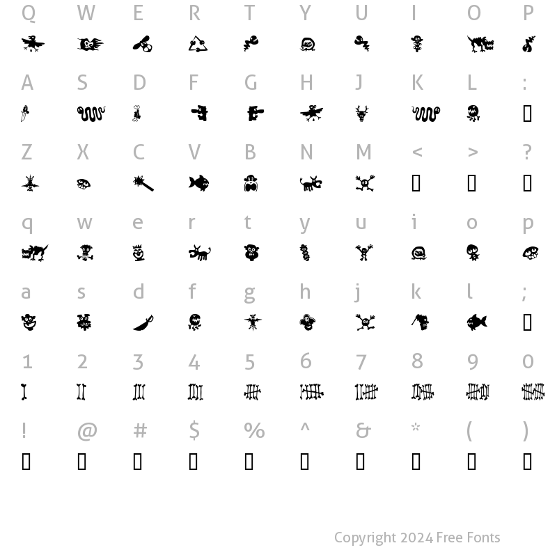 Character Map of Sam's Dingbats No.1 Regular