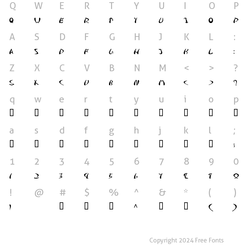 Character Map of Samuraiheb Regular