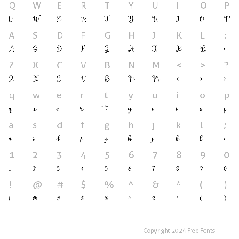 Character Map of Samutin Regular