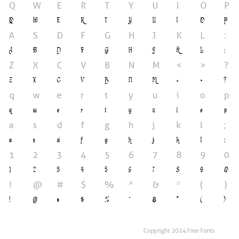 Character Map of San Meira Regular