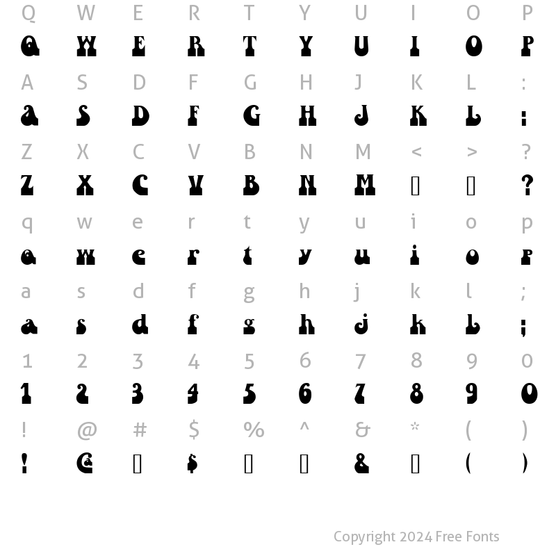 Character Map of SandCastles Regular