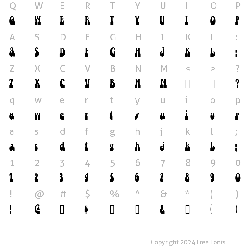 Character Map of SandCastlesCondensed Regular