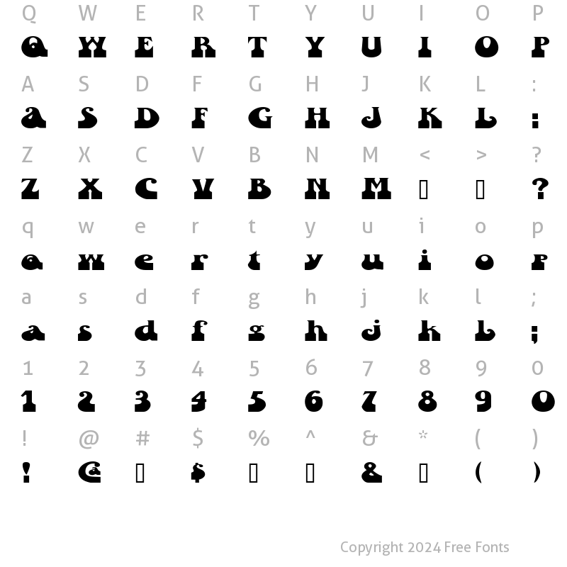 Character Map of SandCastlesExtended Regular