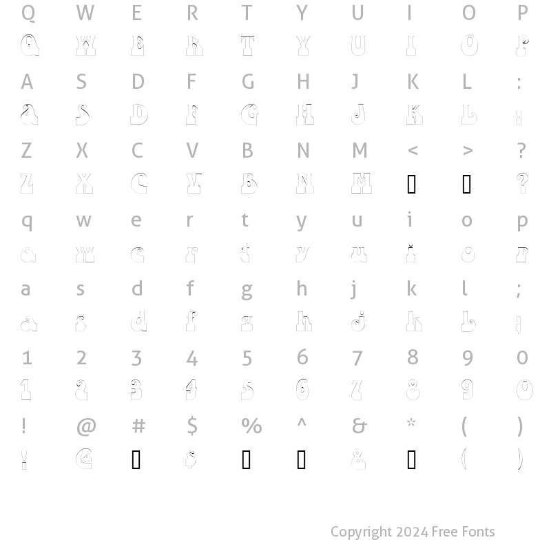 Character Map of SandCastlesOutline Regular