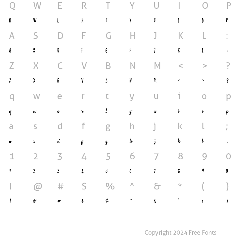 Character Map of Sanderling Regular