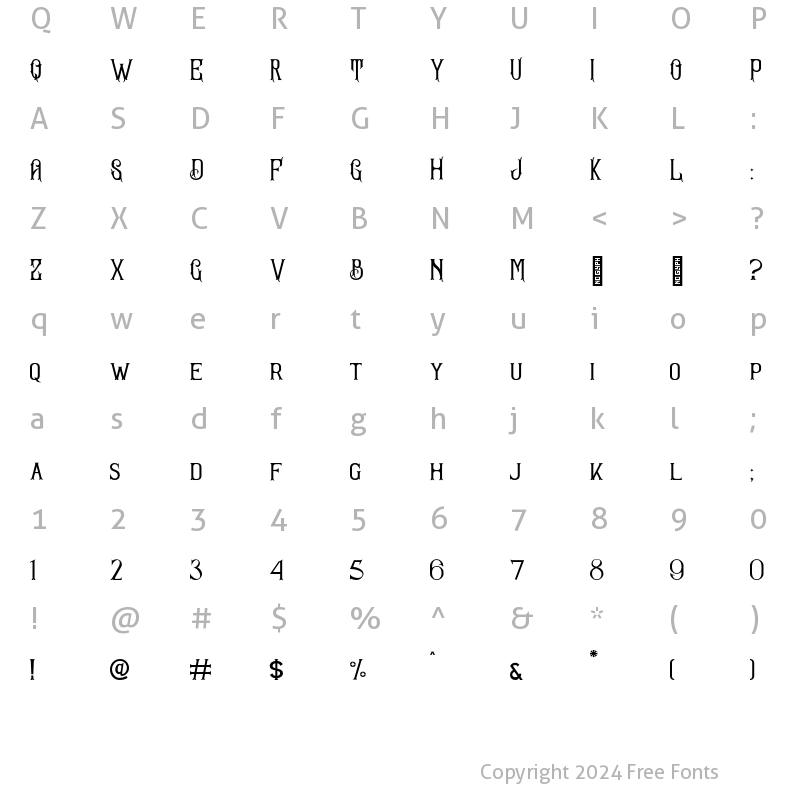 Character Map of Sandorian Normal