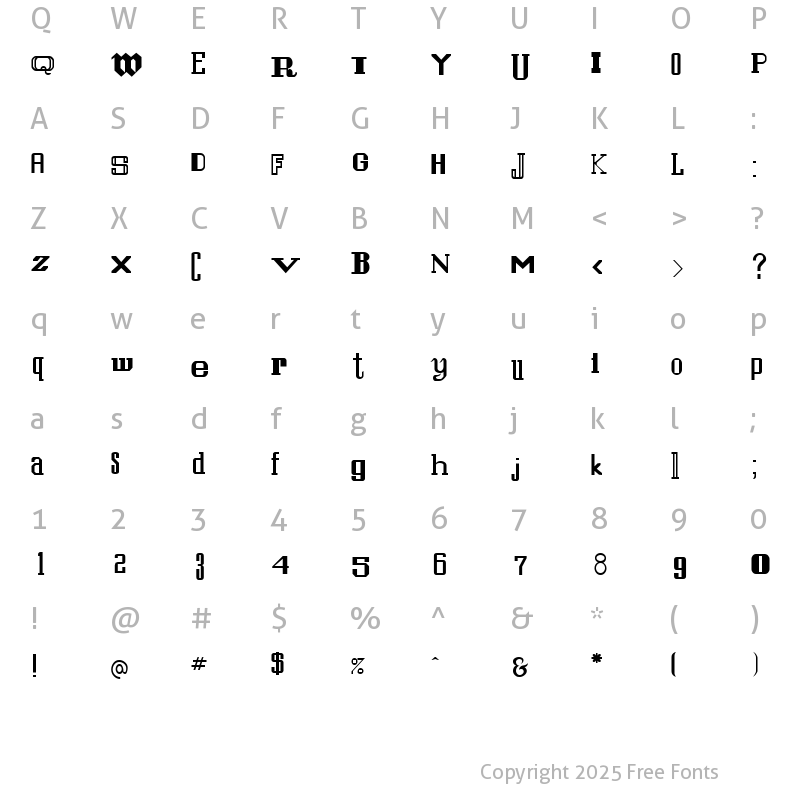 Character Map of SanFranciscoLaser Regular