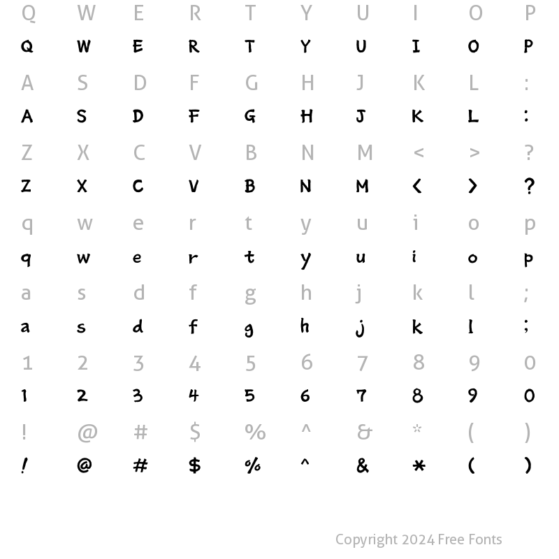 Character Map of SangSangRock Regular