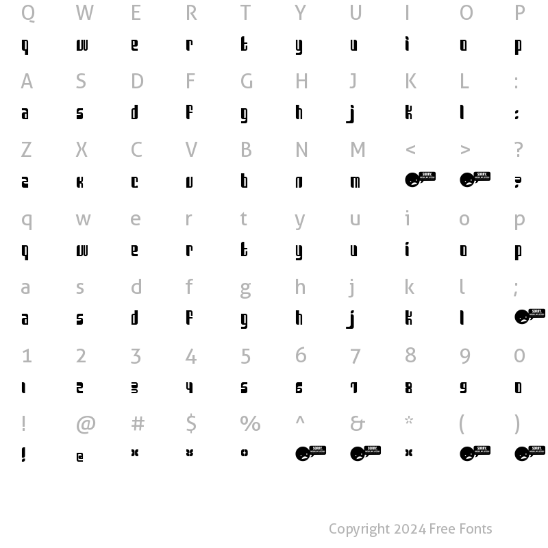 Character Map of Sanka Regular