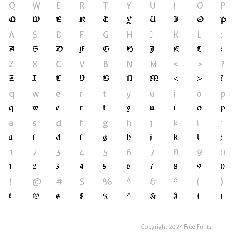 Character Map of SanMarco LT Dfr Regular