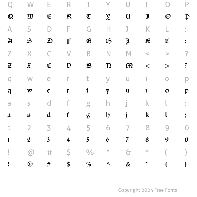 Character Map of SanMarco LT Regular