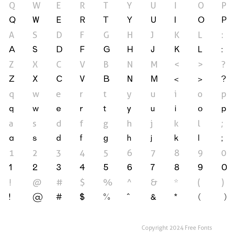 Character Map of Sans-Essential regular