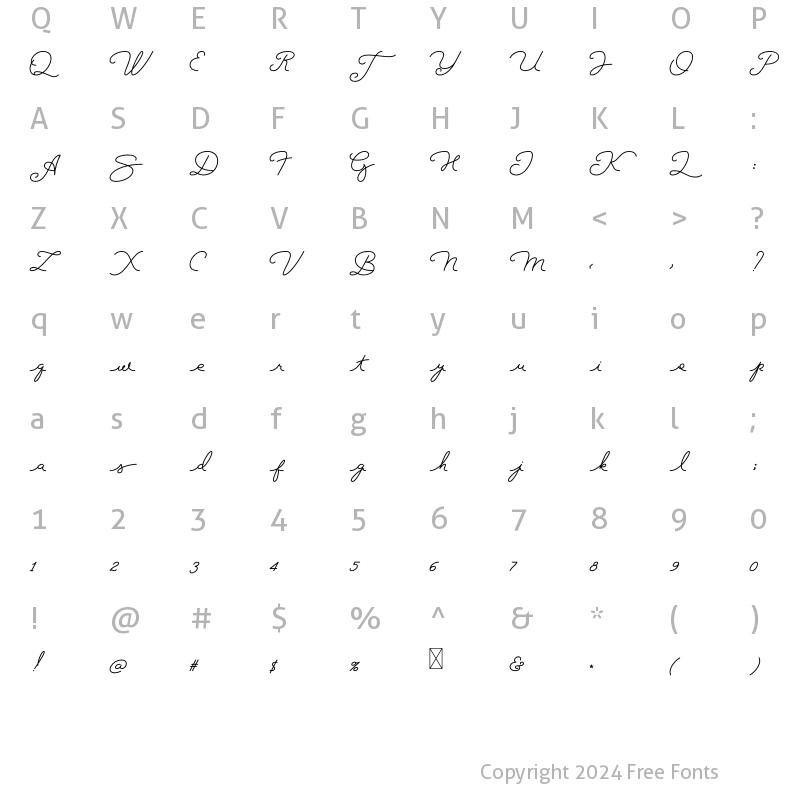 Character Map of Sansterdam Script