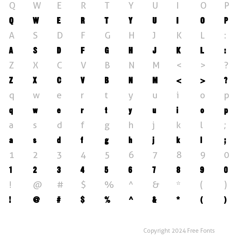 Character Map of SansThirteenBlack Regular