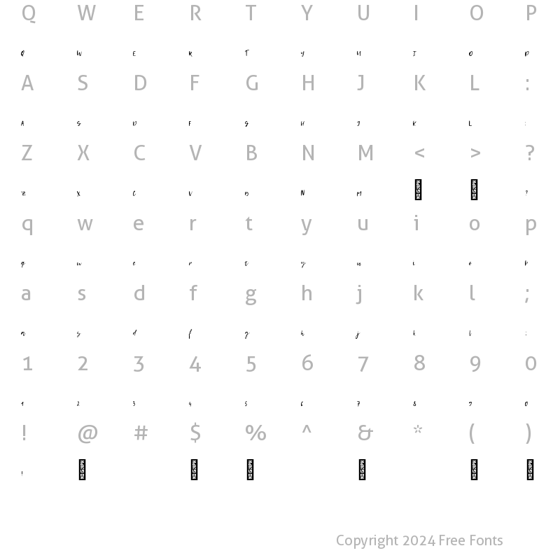 Character Map of Santa baby Regular