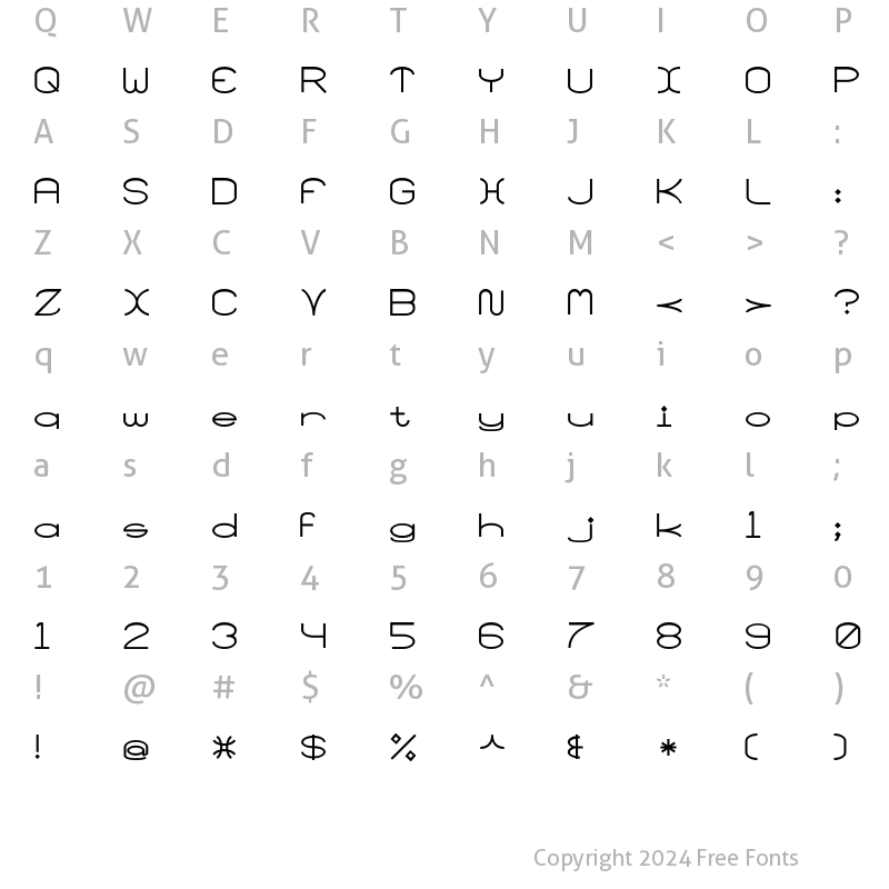 Character Map of Santa Moncia MF Regular