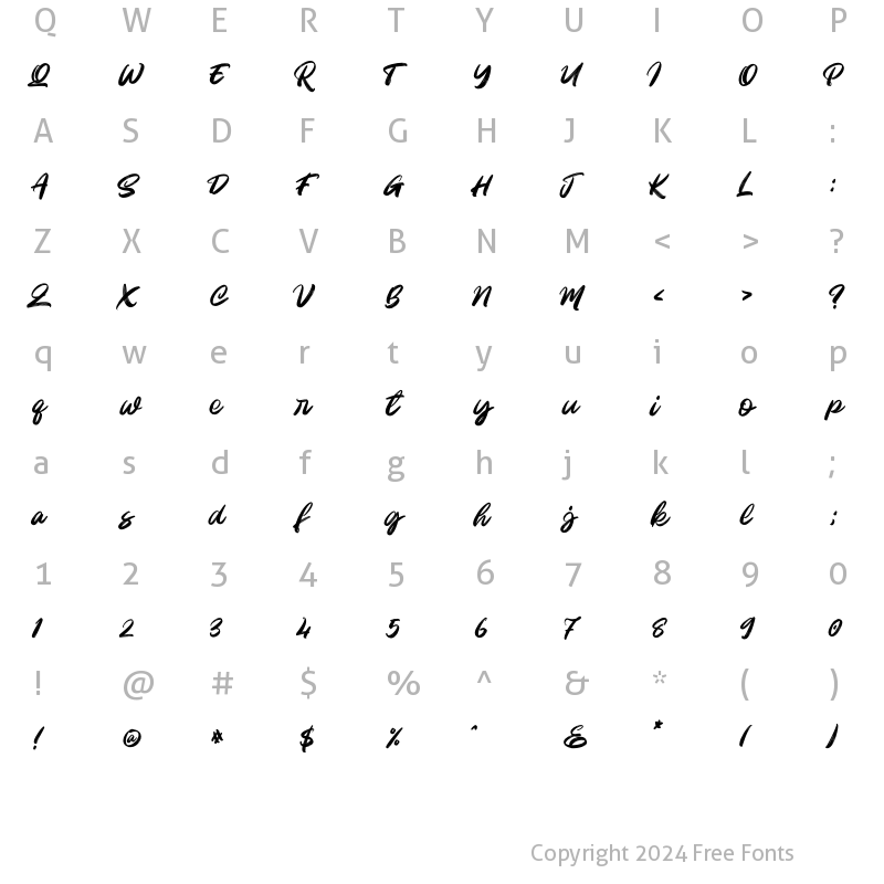 Character Map of Santaray Regular