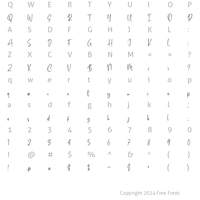 Character Map of Santhay Regular